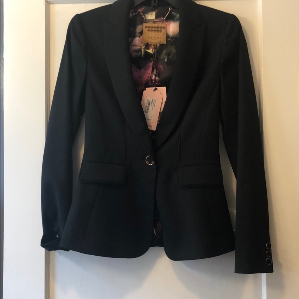 NWT Ted Baker Core Black Suit Jacket Sz 0